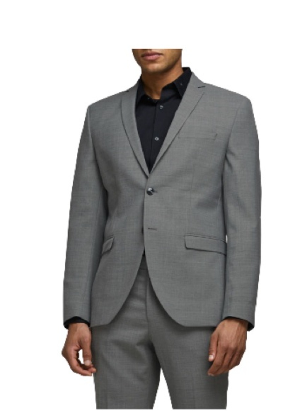 Jack and Jones Light Grey Melange Two-Button Men's Blazer